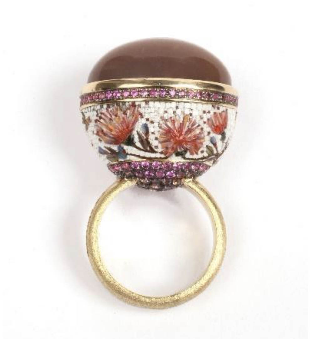RING BOULE ADULARIA / MOONSTONE TORTORA