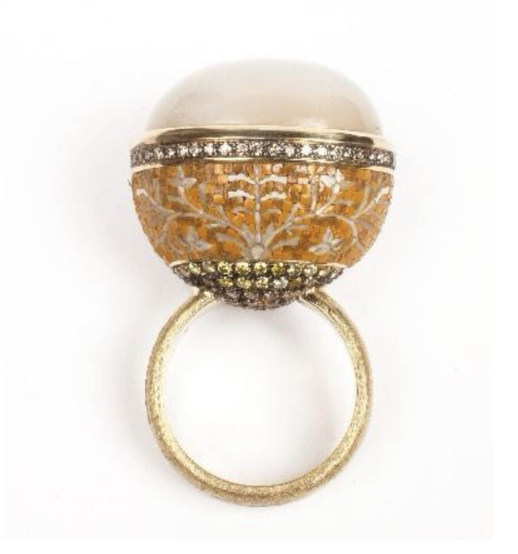 RING BOULE ADULARIA / MOONSTONE BIANCA